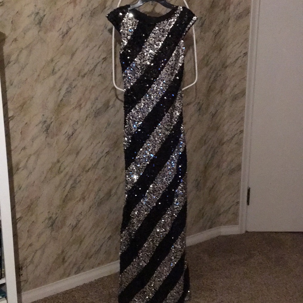 Maggie Sottero Flirt Black & Silver Sequin Gown